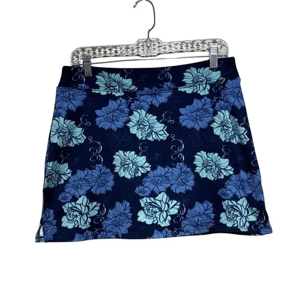 Tranquility Floral Skort Medium Blue Golf Tennis Built In Shorts
